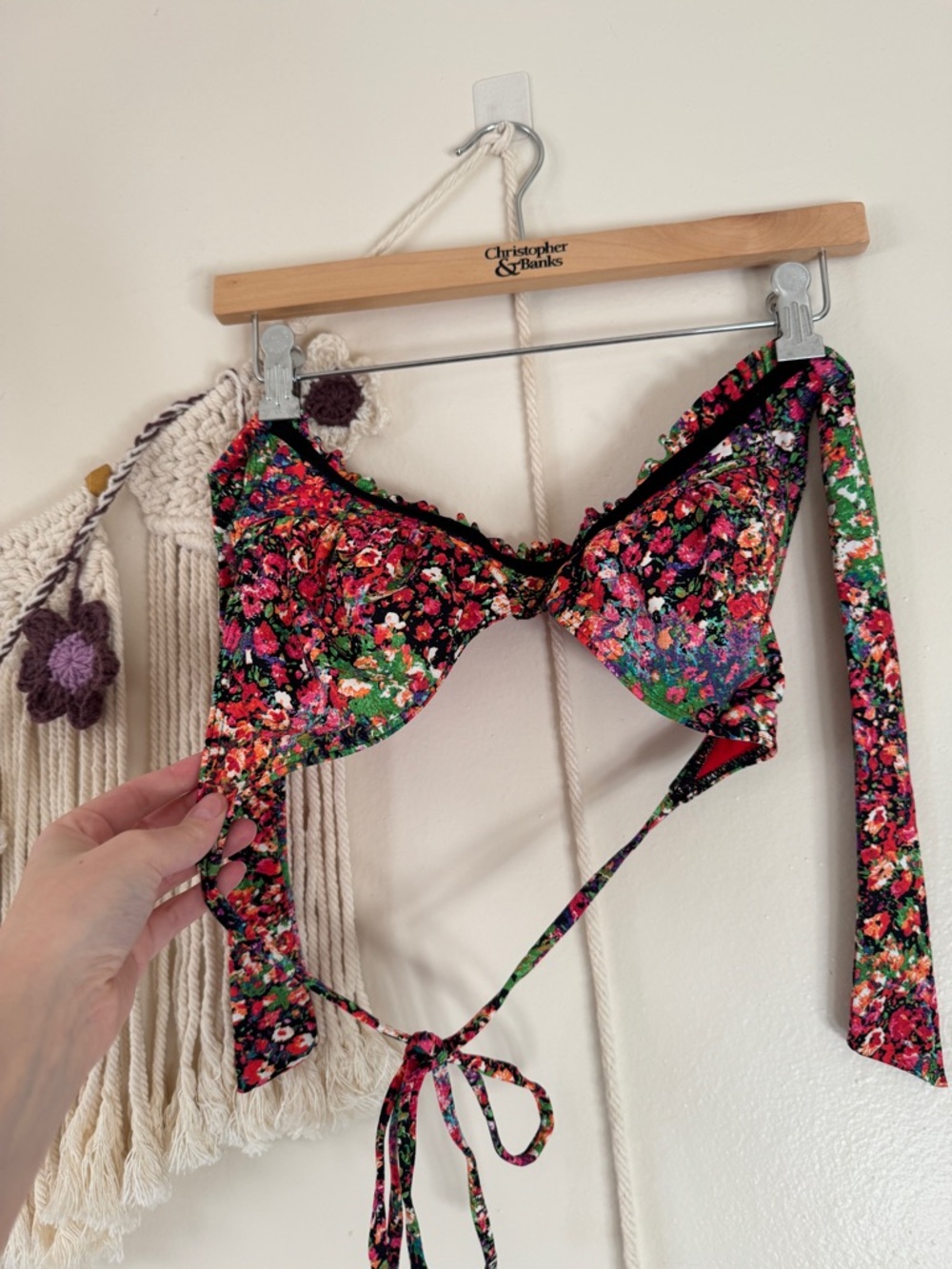 Floral Tie-Back Bikini Top - Multicolor